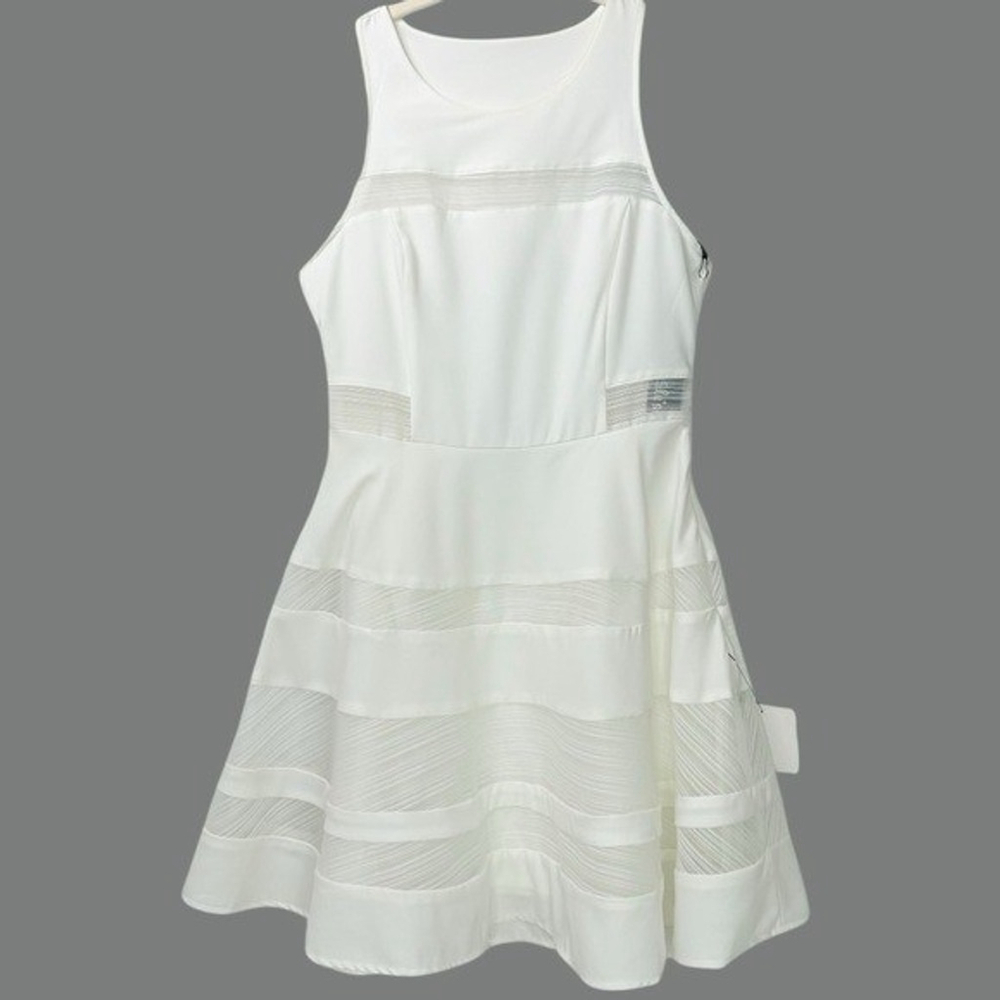 Lulu*s size M Play Nice Ivory Skater Dress Mini HOCO Graduation Bridal Shower - Picture 4 of 16